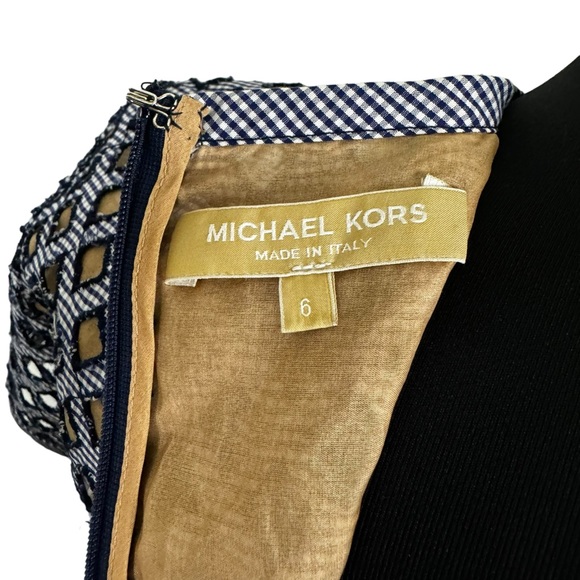 * Michael Kors Italy Dress Size 6 Fit and Flare Mini Dress Blue Runway Couture - Picture 6 of 15